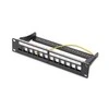 Assmann Electronic DIGITUS Modular Patch Panel ekranuotas 12 prievadų tuščias 1U 10 colių 10 colių stovo montavimo spalva juodas RAL 9005