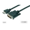 Assmann Electronic ASSMANN HDMI į DVI-D 18+1 laidas 3m juodas masinis