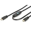 Assmann Electronic DIGITUS HDMI didelės spartos A tipo jungties kabelis su stiprintuvu. M/M 15.0m Full HD CE auksinis bl