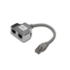 Assmann Electronic Assmann elektroninis ASSMANN T adapteris RJ45 CAT5e 19cm 1xRJ45 M iki 2xRJ45 F masinis