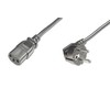 Assmann Electronic Skaitmenas | Maitinimo laido kabelis | Maitinimo laidas, Schuko (CEE 7/7) 90ø kampinis - C13 M/F, H05VV-F3G 0,75qmm | Juodas