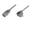 Assmann Electronic Skaitmenas | Maitinimo laido kabelis | Maitinimo laidas, Schuko (CEE 7/7) 90ø kampinis - C13 M/F, H05VV-F3G 0,75qmm | Juodas