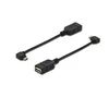 Digitus Assmann Electronic ASSMANN USB 2.0 adapterio laidas OTG tipo micro B - A M/F 0,15m USB 2.0 atitinka stačiakampį bl