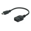 Assmann Electronic ASSMANN USB 2.0 adapterio kabelis OTG tipo mini B - A M/F 0.2m USB 2.0 atitinka bl
