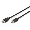 Assmann Electronic ASSMANN USB3.0 ilgintuvas 3m USB A / M į A / F masinis juodas