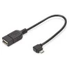 Digitus Assmann Electronic ASSMANN USB 2.0 adapterio laidas OTG tipo micro B - A M/F 0,15m USB 2.0 atitinka stačiakampį bl