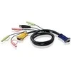ATEN 2L-5302U ATEN KVM kabelis (HD15-SVGA, USB, USB, garsas) – 1,8 m