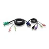 ATEN 2L-5302U ATEN KVM kabelis (HD15-SVGA, USB, USB, garsas) – 1,8 m