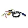ATEN 2L-5302U ATEN KVM kabelis (HD15-SVGA, USB, USB, garsas) – 1,8 m