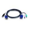 ATEN 2L-5502UP 1,8M USB KVM kabelis su įmontuotu PS2 į USB keitikliu