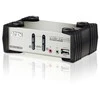 Aten 2 prievadų USB – PS/2 VGA KVM jungiklis su garso ir USB 2.0 šakotuvu (KVM kabeliai pridedami)
