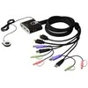 Aten 2 prievadų USB HDMI/garso kabelio KVM jungiklis su nuotolinio prievado parinkikliu | Aten