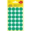 Lipdukai Avery Zweckform, apvalūs, Ø18mm, 96vnt pakuotėje, žalios spalvos