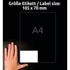 Lipnios etiketės Avery Zweckform, A4, 105x70mm, 8 etiketės lape, su rėmeliu, 100 lapų, baltos spalvos