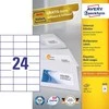 Lipnios etiketės Avery Zweckform, A4, 70x37mm, 24 etiketės lape, be rėmelio, 100 lapų, baltos spalvos