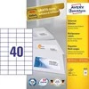 Lipnios etiketės Avery Zweckform, A4, 52.5x29.7mm, 40 etikečių lape, be rėmelio, 100 lapų, baltos spalvos