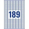 Lipnios etiketės Avery Zweckform, A4, 25.4x10mm, nuimamos, 189 etiketės lape, 25 lapai