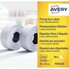 „Avery Price“ etiketės, susuktos dviejų eilučių etikečių klijavimui; nuimamas; 1200 etikečių / ritinys; 10 ritinių/pak.; 16 x 26 mm, balta