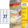 Lipnios etiketės Avery Zweckform, A4, nuimamos, 63.5x29.6mm, 27 etiketės lape, 25 lapai