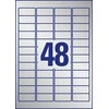 Lipnios etiketės Avery Zweckform, A4, atsparios drėgmei, 45.7x21.2mm, 48 etiketės lape, 20 lapų, sidabrinės spalvos