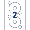 Lipnios etiketės Avery Zweckform CD, A4, 117mm, 2 etiketės lape, 100 lapų, baltos spalvos