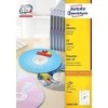 Lipnios etiketės Avery Zweckform CD, A4, 117mm, 2 etiketės lape, 100 lapų, baltos spalvos