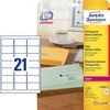 Skaidrios lipnios etiketės Avery Zweckform, A4, 63,5x38,1mm, 21 etiketės lape, 25 lapai