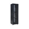 Q Lantec ALAN Cabinet lockable, one-section A-LAN SS-42U-800-1000-02-C (42U, 19', 2050mm / 800mm / 1000 mm, standing, Glass, juodos spalvos)