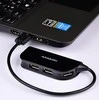 Axagon Handy keturių prievadų USB 2.0 šakotuvas su nuolat prijungtu USB kabeliu. Juodas.