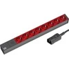 Bachmann 19” 2m 8x Schuko H05VV-F 3G 1.00mm² elektros tinklo ilgintuvas 8 AC išvestis(ys / čių) Juoda, Raudona