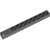 Bachmann 19" lizdo juosta ALU 1U ÜSS, 8 krypčių, juoda 2,0 m, be jungiklio