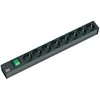 Bachmann 19" lizdo juostelė ALU 1U, 8x 35°, juoda, 2,0m, su jungikliu