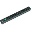 Bachmann 19" lizdo juostelė ALU 1U, 8x 35°, juoda, 2,0m, su jungikliu