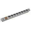 Bachmann 19" lizdo juosta ALU 1U, 8x 35°, pilka, 2,0m, su jungikliu