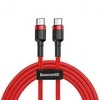 Baseus Cafule kabelis USB-C PD 2.0 QC 3.0 60W 1m - Raudonas