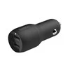 Belkin Dual USB-A automobilinis įkroviklis 24W + USB-A į USB-C laidas BOOST CHARGE Juodas