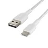 USB kabelis Belkin Boost Charge Braided USB-A to USB-C 1.0m baltas