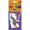 BIC Spalvoti pieštukai su trintuku Kids Evolution Illusion 12 spalvų rinkinys