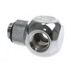 Bitspower adapteris T formos skirstytuvas G1/4 colio AG į 2x G1/4 colio IG – pasukamas, blizgantis sidabras