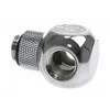 Bitspower adapteris T formos skirstytuvas G1/4 colio AG į 2x G1/4 colio IG – pasukamas, blizgantis sidabras