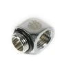 Bitspower“ adapteris 90 laipsnių, G1/4 colio AG į G1/4 colio IG – blizgios sidabrinės spalvos