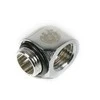 Bitspower“ adapteris 90 laipsnių, G1/4 colio AG į G1/4 colio IG – blizgios sidabrinės spalvos