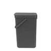 Brabantia „Sort &amp; Go“ šiukšliadėžė, 16 l, tamsiai pilka