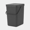 Šiukšlių dėžė BRABANTIA Sort &amp; Go, tamsiai pilkos sp., 25 L