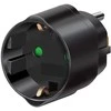 Elektros lizdo adapteris, JAV / Jap į ES , įžemintas, gyvūnų apsauga Brennenstuhl juodas / GT-473