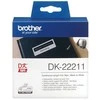 Originalus Brother DK-22212 nenutrūkstamo ilgio kino juostos stiliaus etikečių ritinėlis – juodos raidės baltame fone, 62 mm.