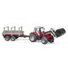 BRUDER Massey Ferguson 7480 krautuvas su priekaba rąstams, 2046