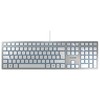 CHERRY KC 6000 Slim klaviatūra USB AZERTY Prancūzų Sidabras, Balta