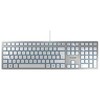 CHERRY KC 6000 Slim klaviatūra USB AZERTY Prancūzų Sidabras, Balta