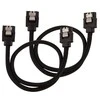 Corsair Premium Sleeved SATA Cable, juodas 30cm – 2 pack